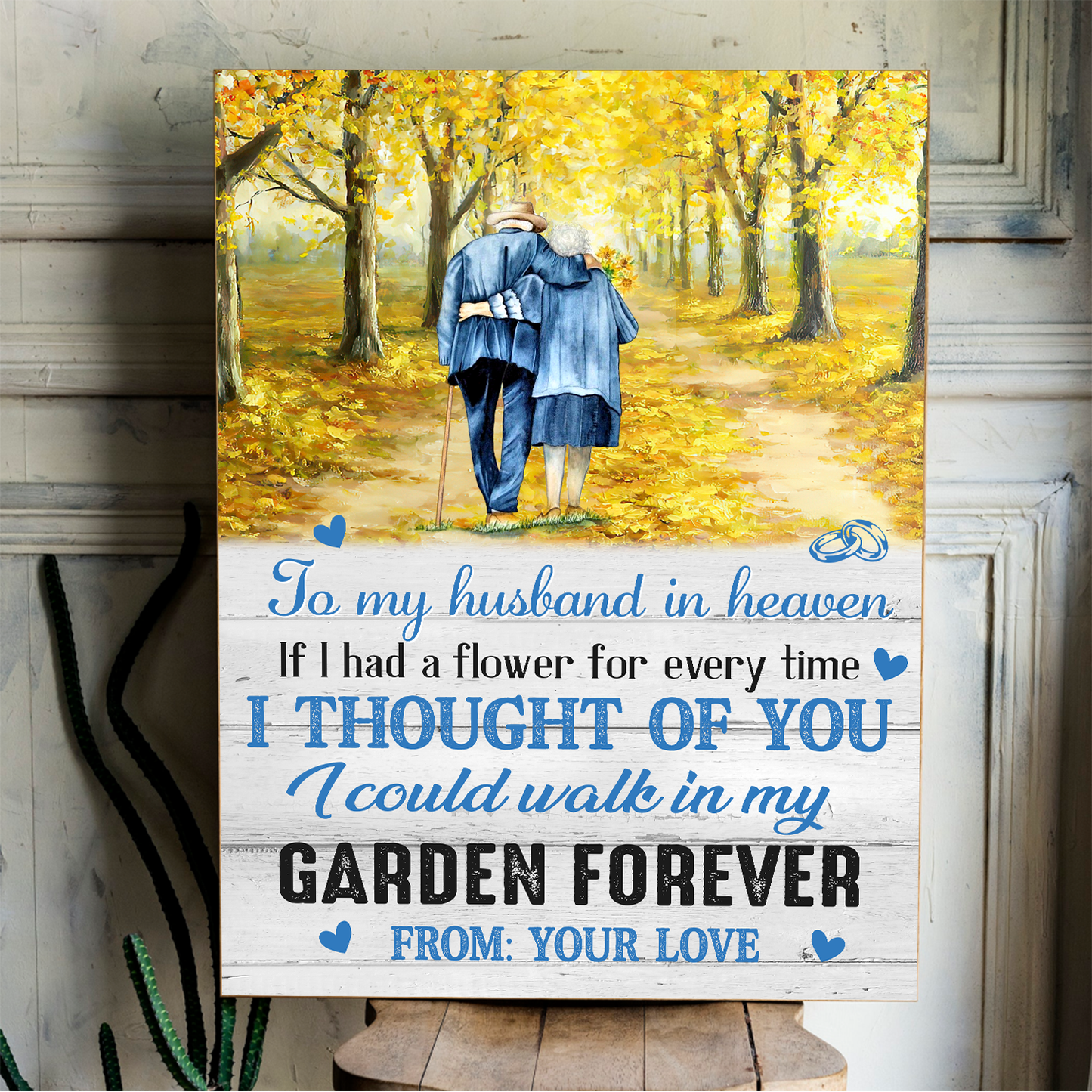 To My Husband In Heaven Vertical Canvas Poster Special Memorial Gift