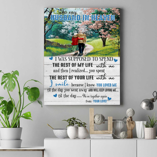 To My Husband In Heaven Vertical Canvas Poster Special Memorial Gift