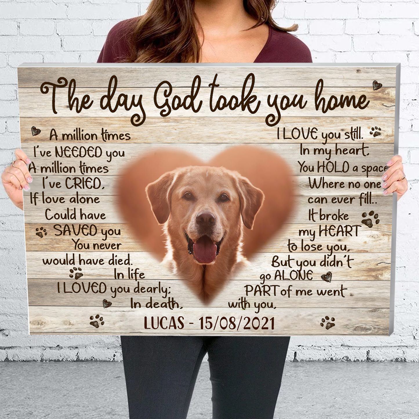 The Day God Took You Home Customized  Canvas Poster, Best Gifts For Dog Lovers