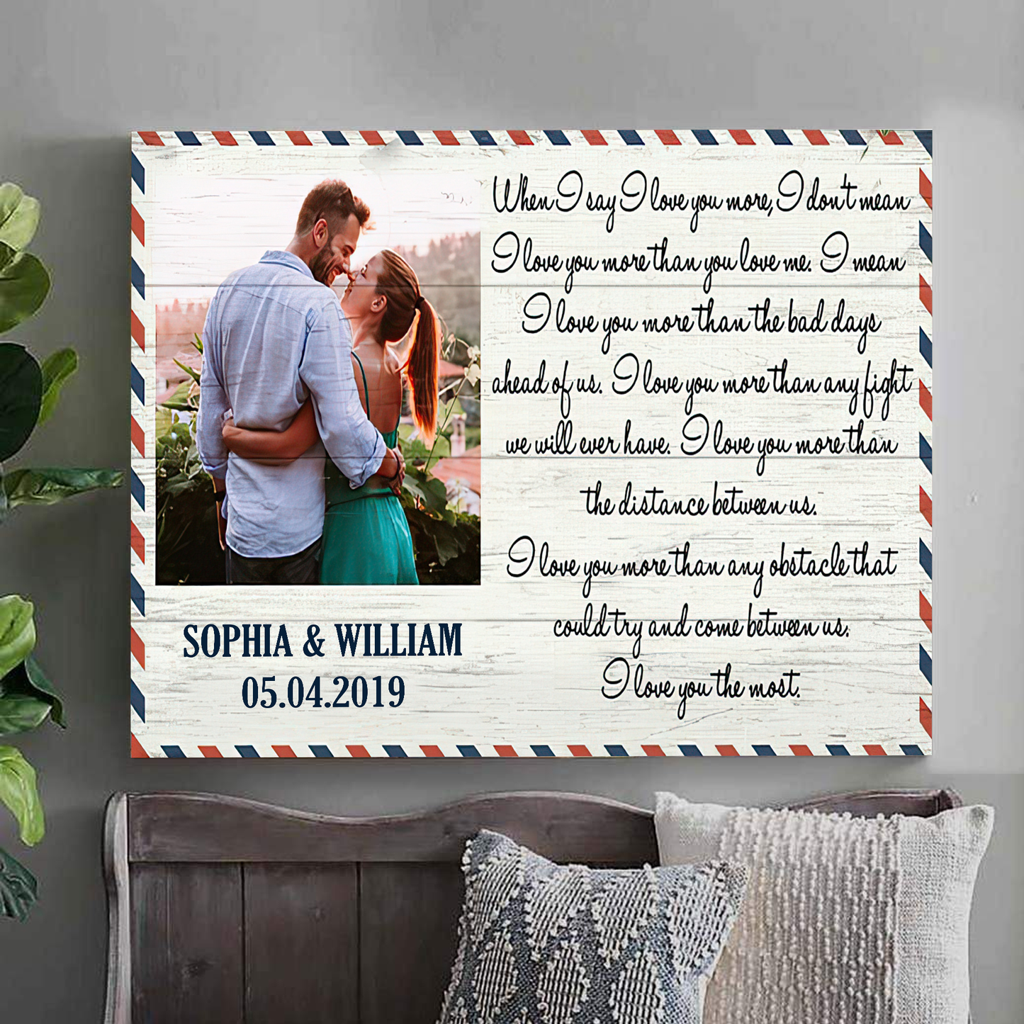 When I Say I Love You More Canvas Poster Best Gift For Couple Home Decor Special Style Letter