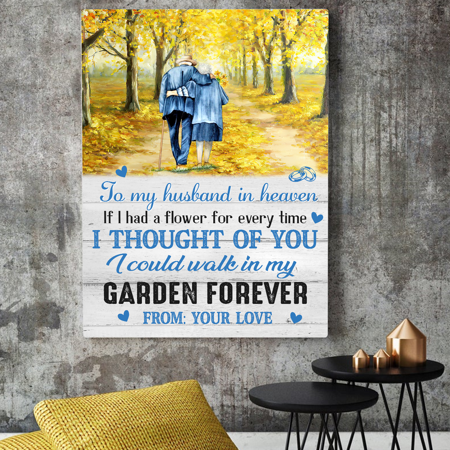 To My Husband In Heaven Vertical Canvas Poster Special Memorial Gift