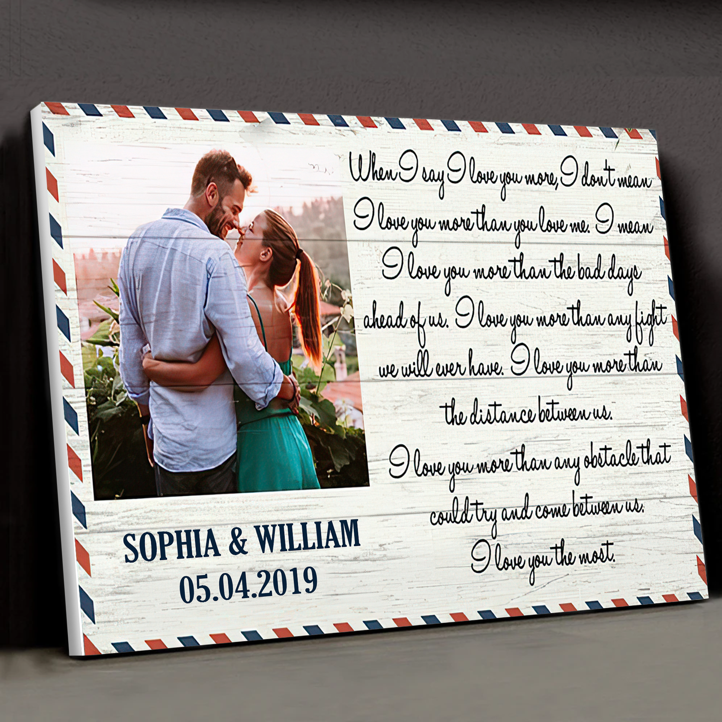 When I Say I Love You More Canvas Poster Best Gift For Couple Home Decor Special Style Letter