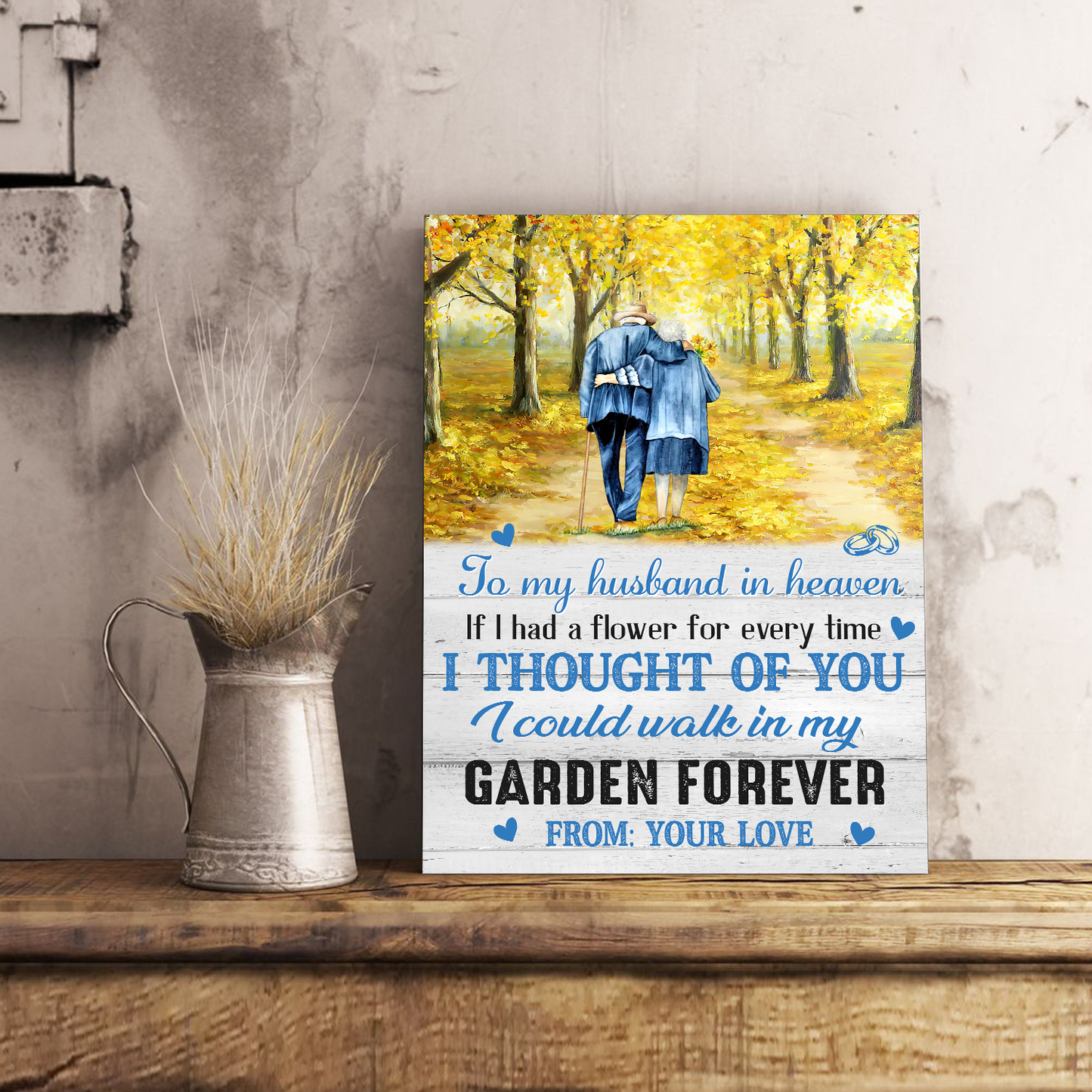 To My Husband In Heaven Vertical Canvas Poster Special Memorial Gift