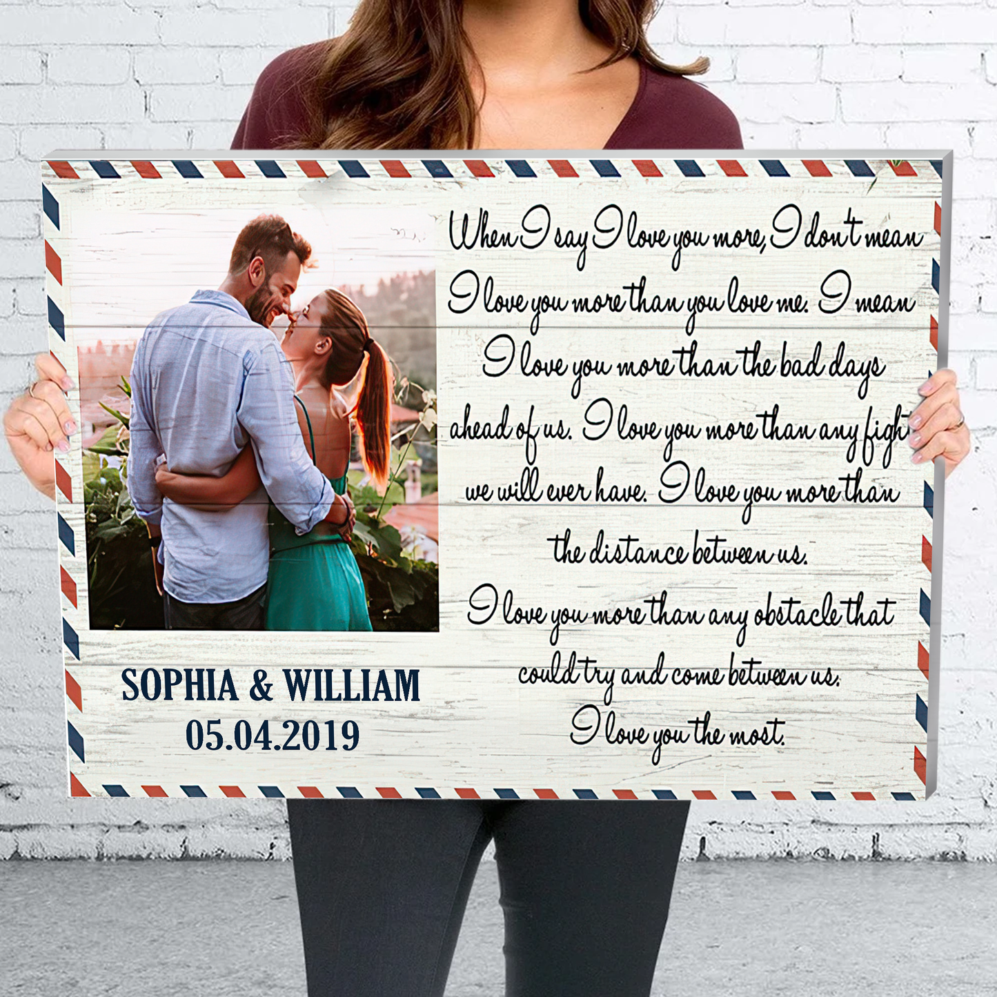 When I Say I Love You More Canvas Poster Best Gift For Couple Home Decor Special Style Letter