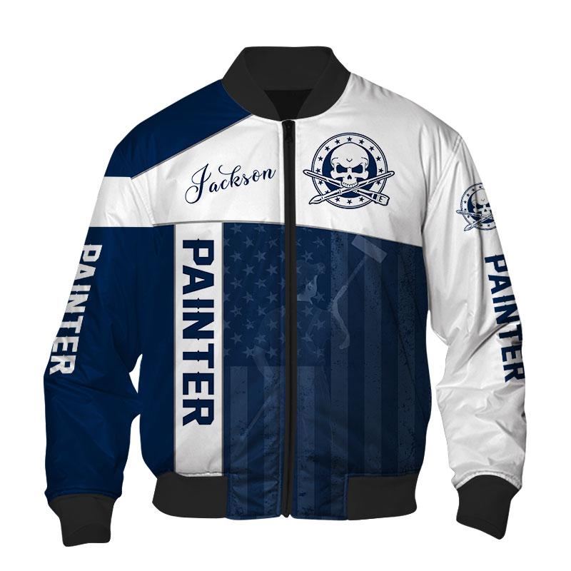 Tmarc Tee Personalized Name American Painter 3D All Over Printed Unisex Shirts Blue