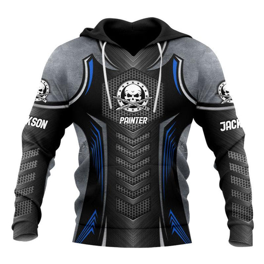 Tmarc Tee Personalized Name Painter 3D All Over Printed Unisex Shirts Metal Pattern