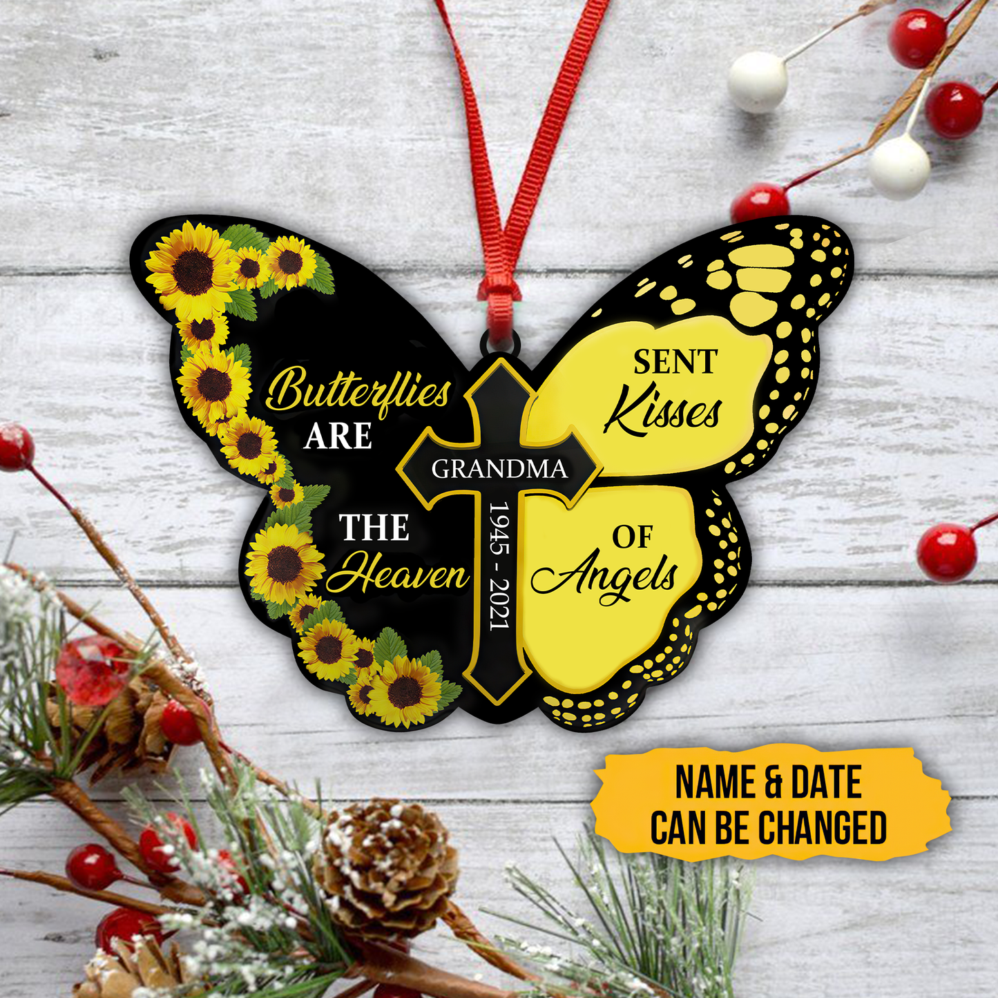 Butterflies Are The Heaven Sent Kisses Of Angles 3D Printed Hanging Ornament SN22092102
