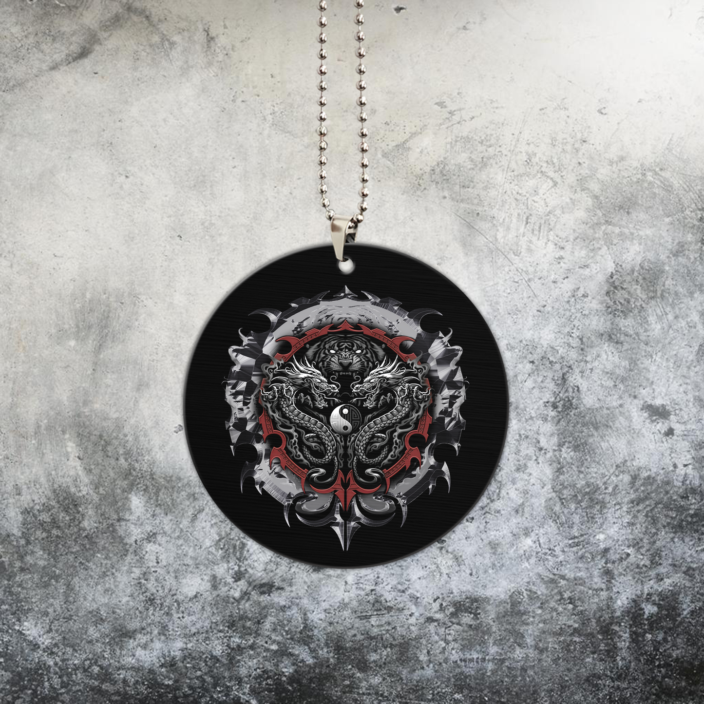 Yin And Yang Dragon Tiger Unique Design Car Hanging Ornament