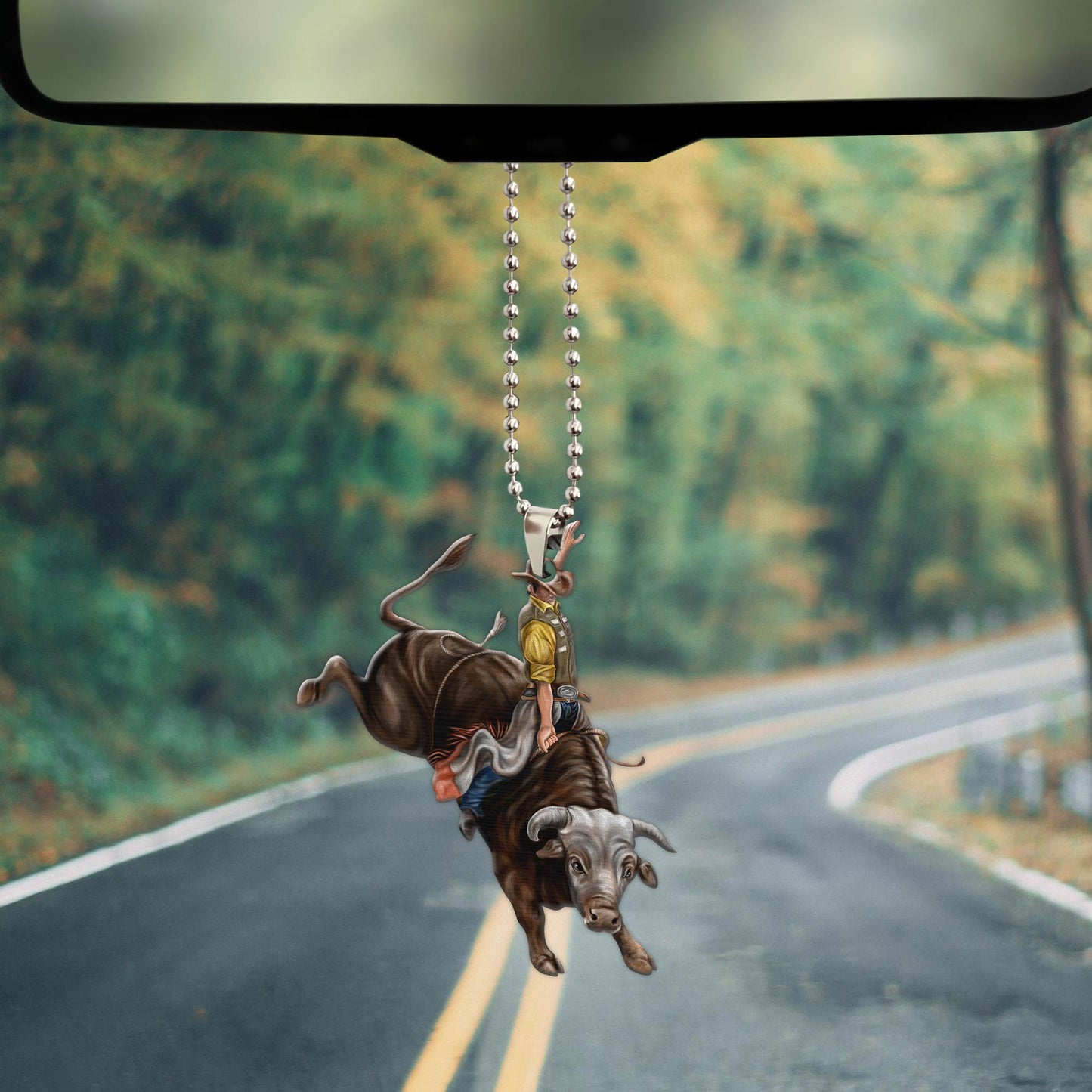 Bull Riding Unique Design Car Hanging Ornament Ver 2