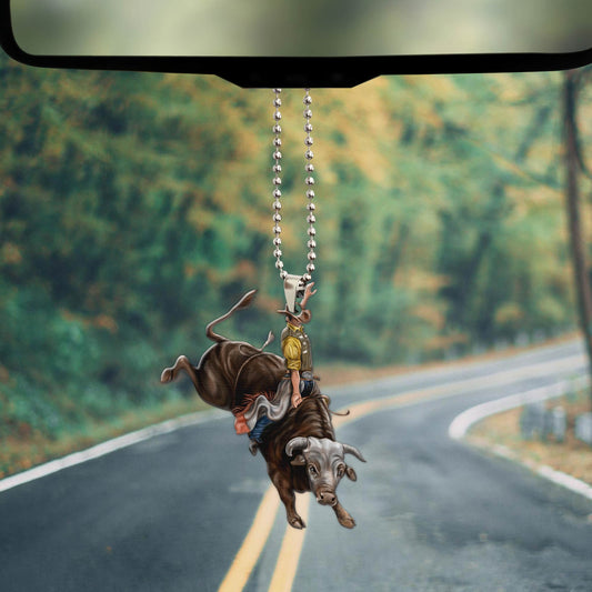 Bull Riding Unique Design Car Hanging Ornament Ver 2