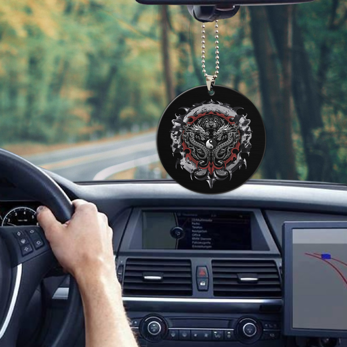 Yin And Yang Dragon Tiger Unique Design Car Hanging Ornament