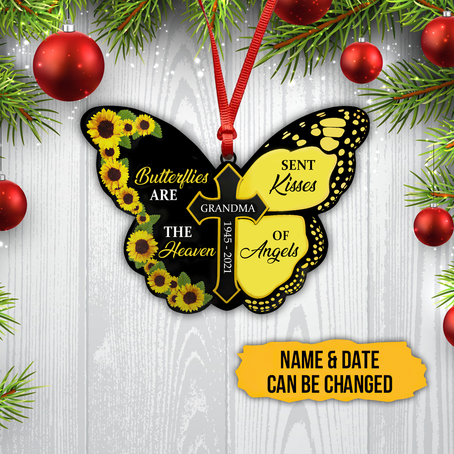 Butterflies Are The Heaven Sent Kisses Of Angles 3D Printed Hanging Ornament SN22092102