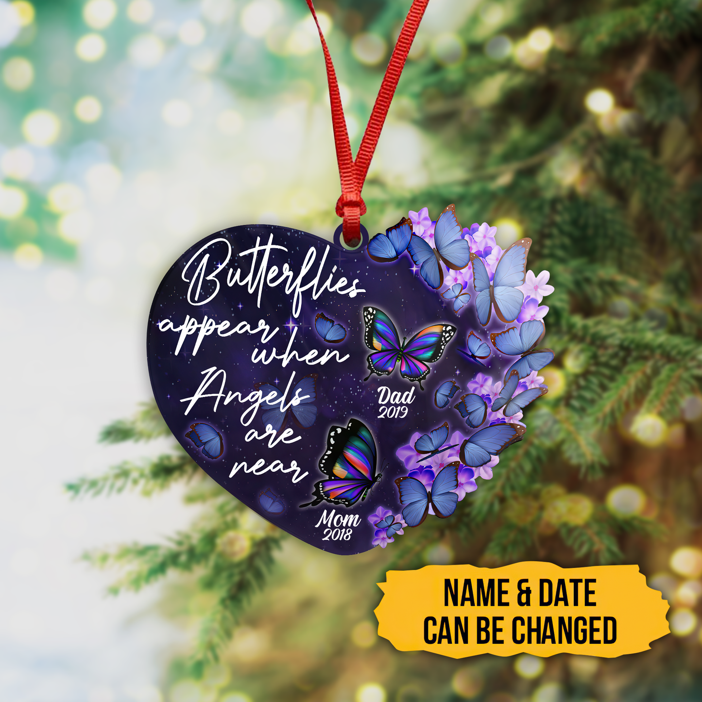 Butterflies Appear When Angles Are Near 3D Printed Hanging Ornament SN24092104