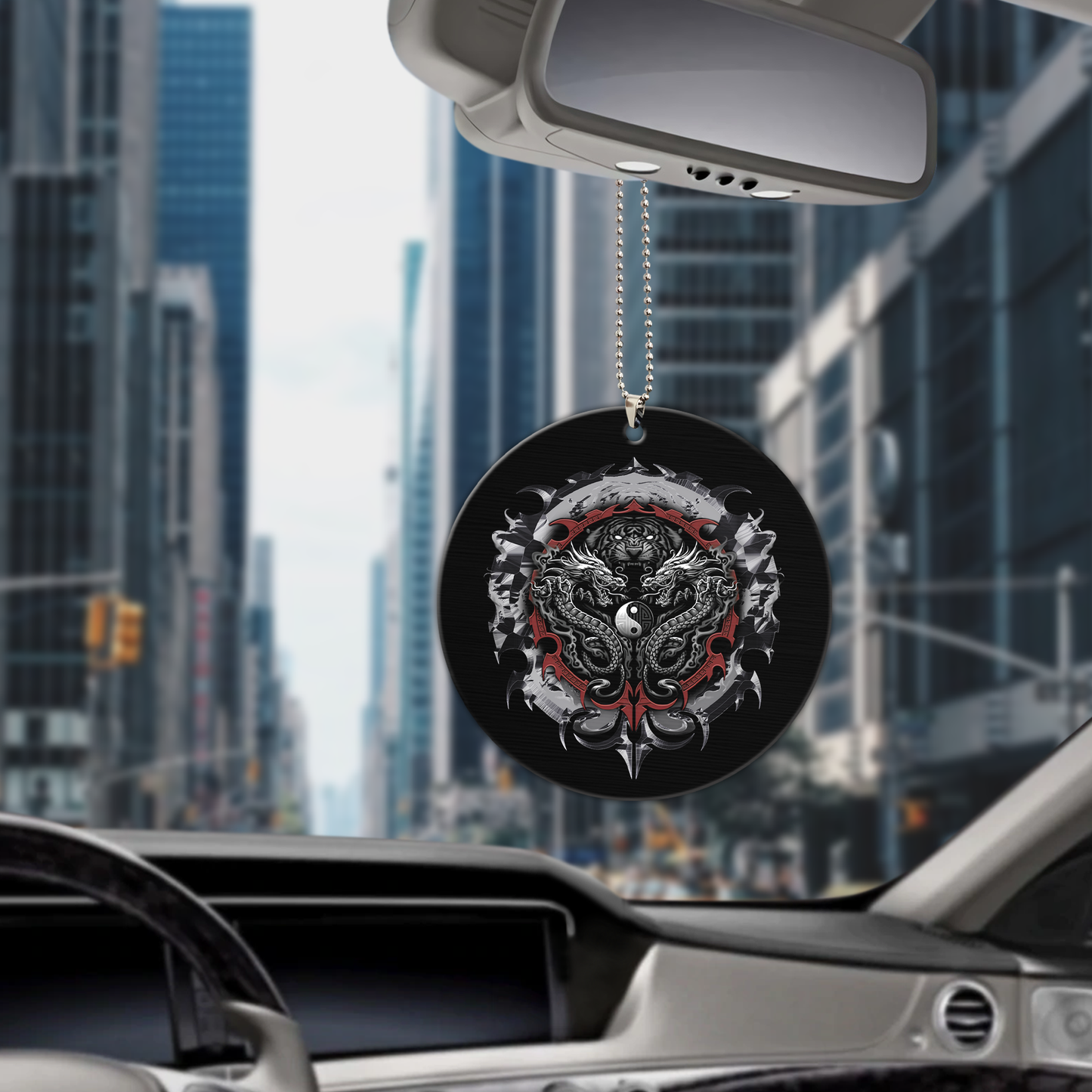 Yin And Yang Dragon Tiger Unique Design Car Hanging Ornament
