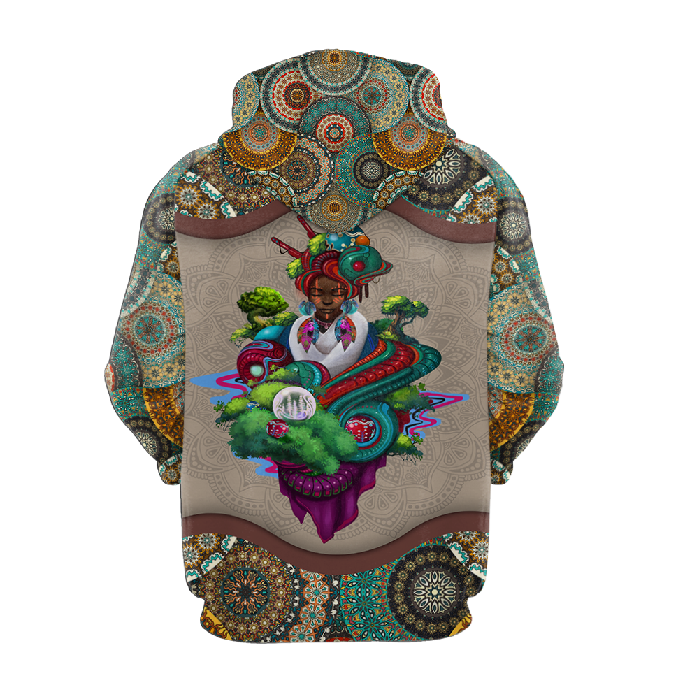 African Girl Pattern Unisex Deluxe Hoodie ML