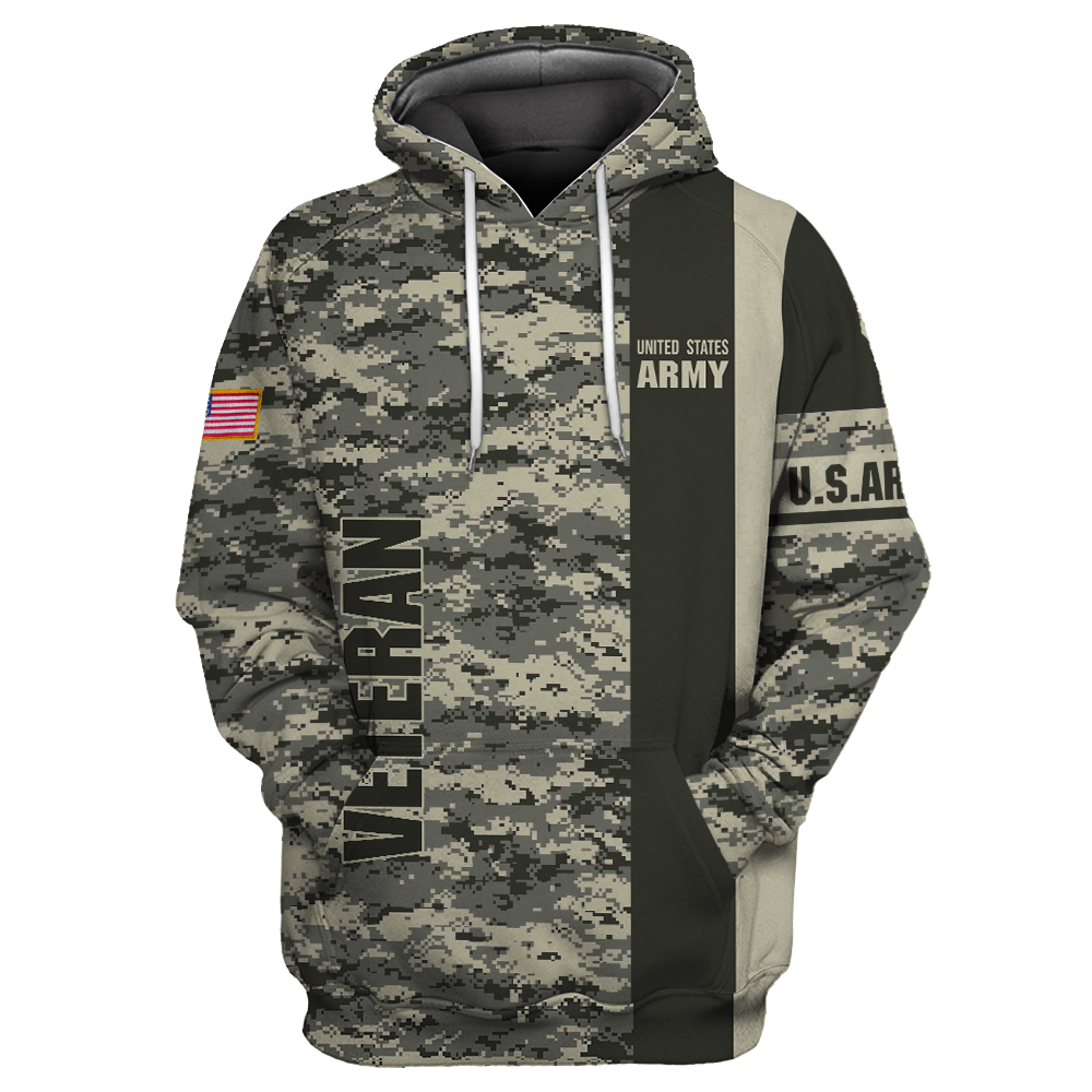 US Army Veteran Personalized name 3D All Over Printed Unisex Shirts