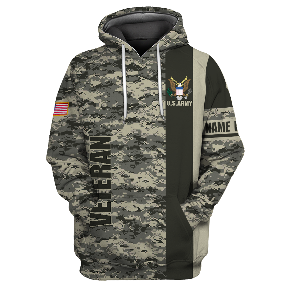 US Army Veteran  Personalized name 3D All Over Printed Unisex Shirts