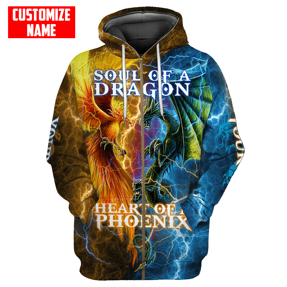 The Power Of Three Souls Dragon Phoenix Lion 3D All Over Printed Unisex Shirts