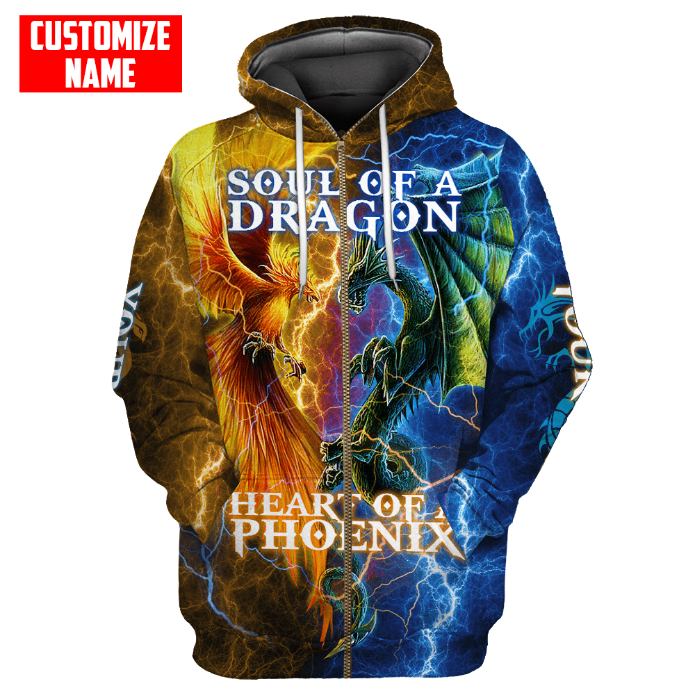 The Power Of Three Souls Dragon Phoenix Lion 3D All Over Printed Unisex Shirts