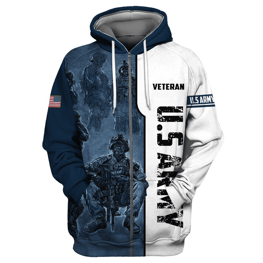 US Veteran 3D All Over Printed Unisex Hoodie