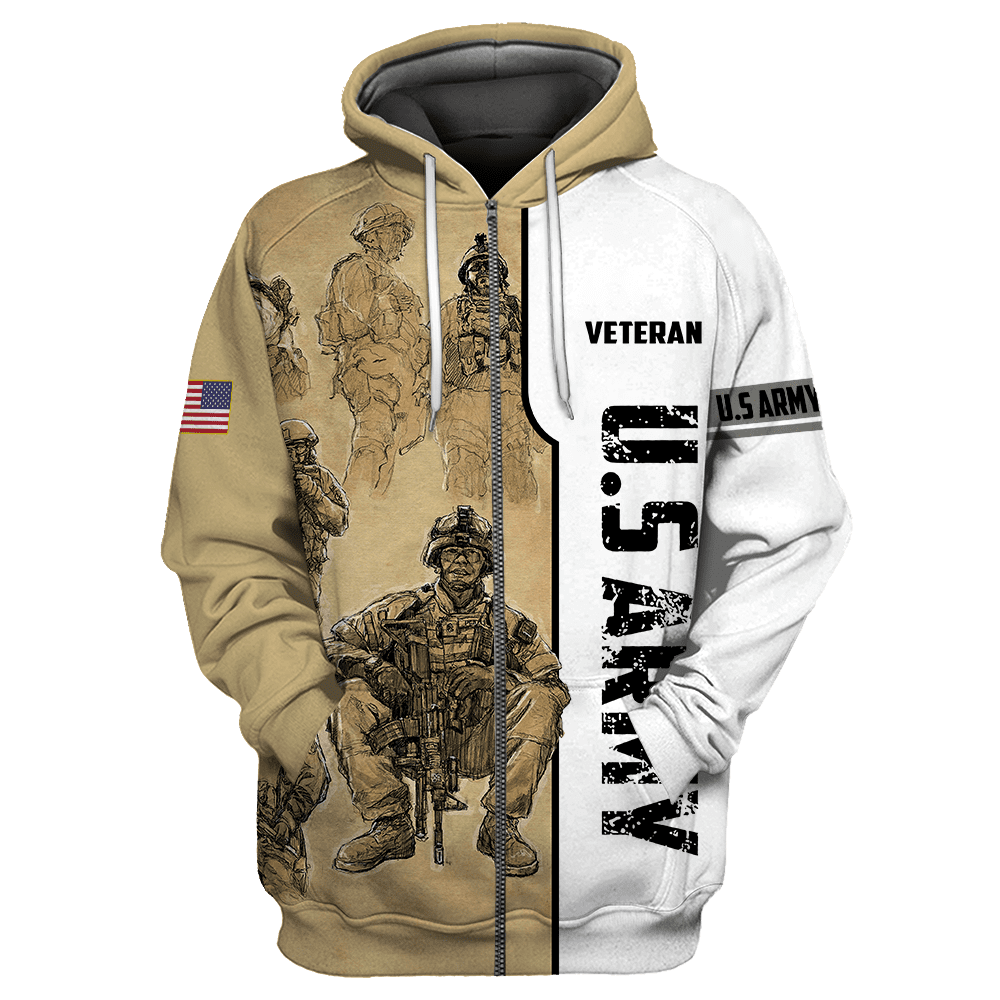 US Veteran 3D All Over Printed Unisex Hoodie