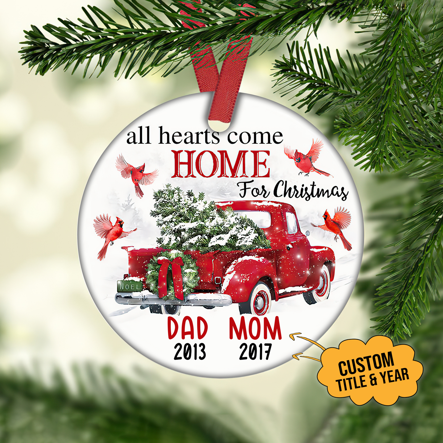 All Hearts Come Home For Christmas Customized Ornament, Christmas Gifts Memorial Gift