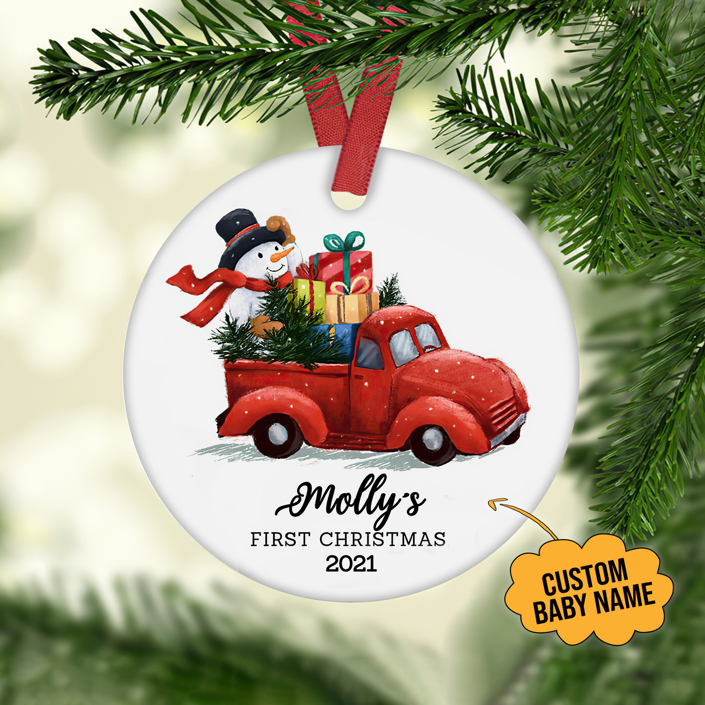 Baby First Christmas Customized Ornament, Christmas Gifts Home Decor Gift For Baby