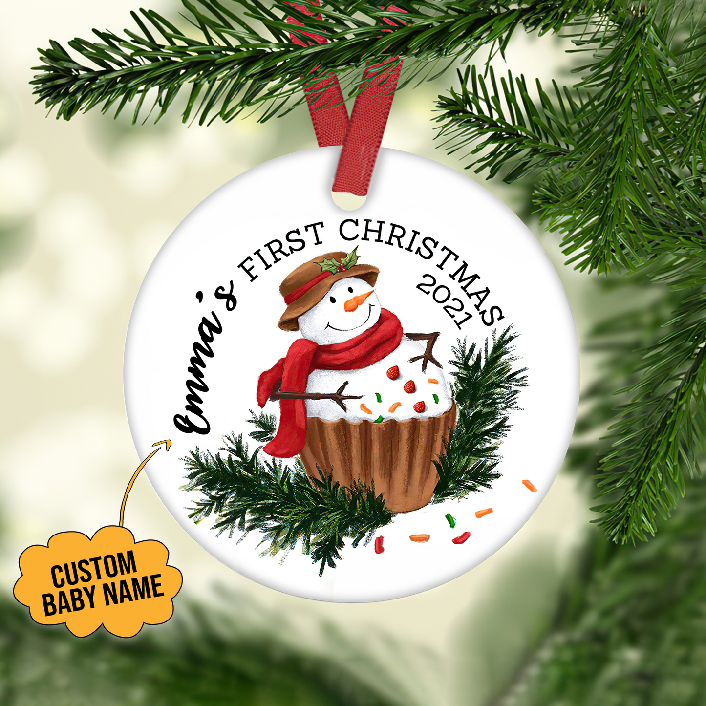 Baby First Christmas Customized Ornament, Christmas Gifts Home Decor Gift For Baby