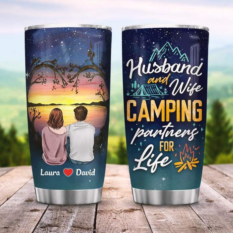Camping Couple Stainless Steel Tumbler