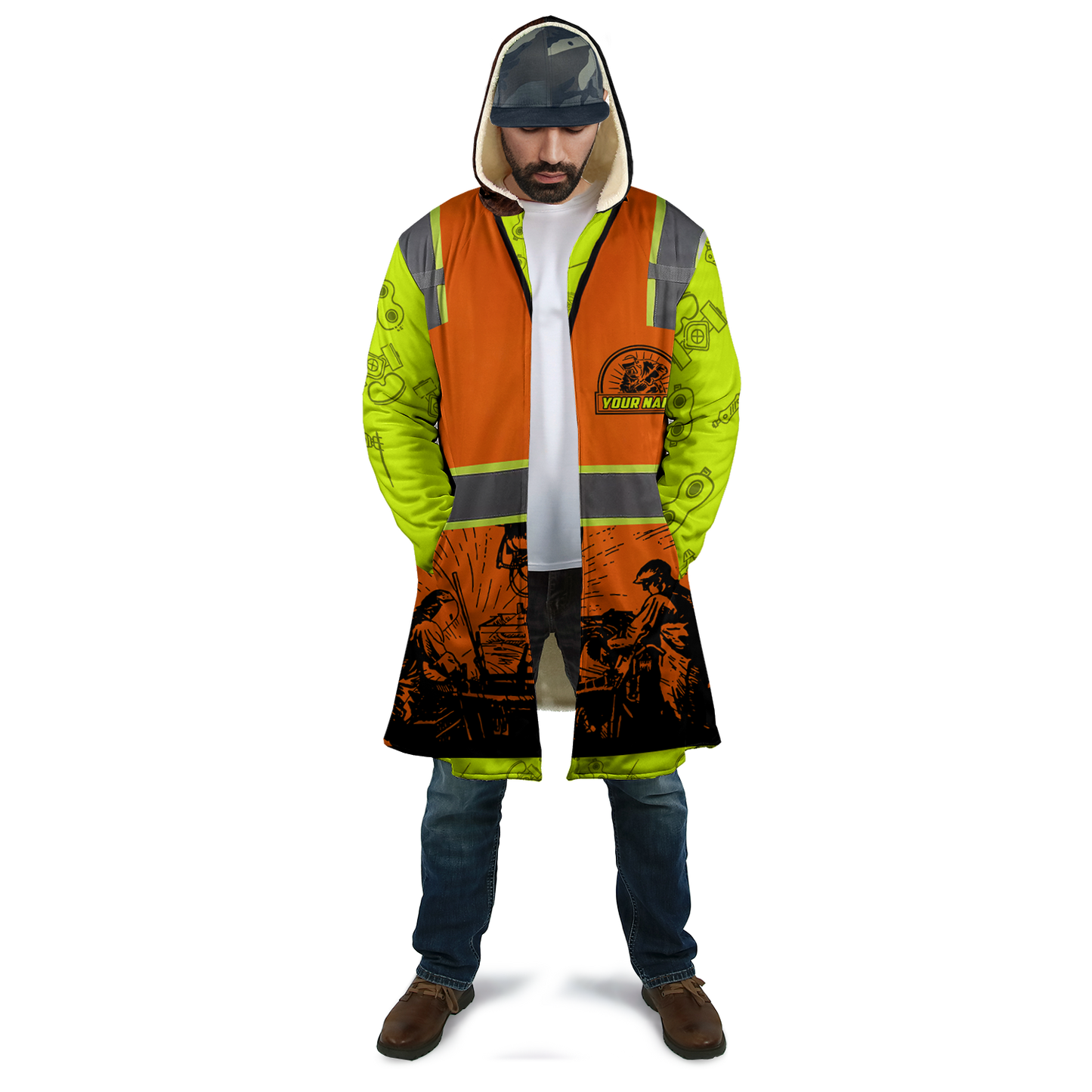 Tmarc Tee Personalized Welder 3D Printed Combo Zip Cloak & Sweatpant Welding For Winter