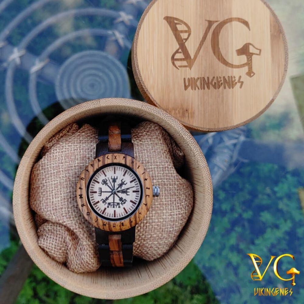 Women Vegvisir Handmade Wooden Watch