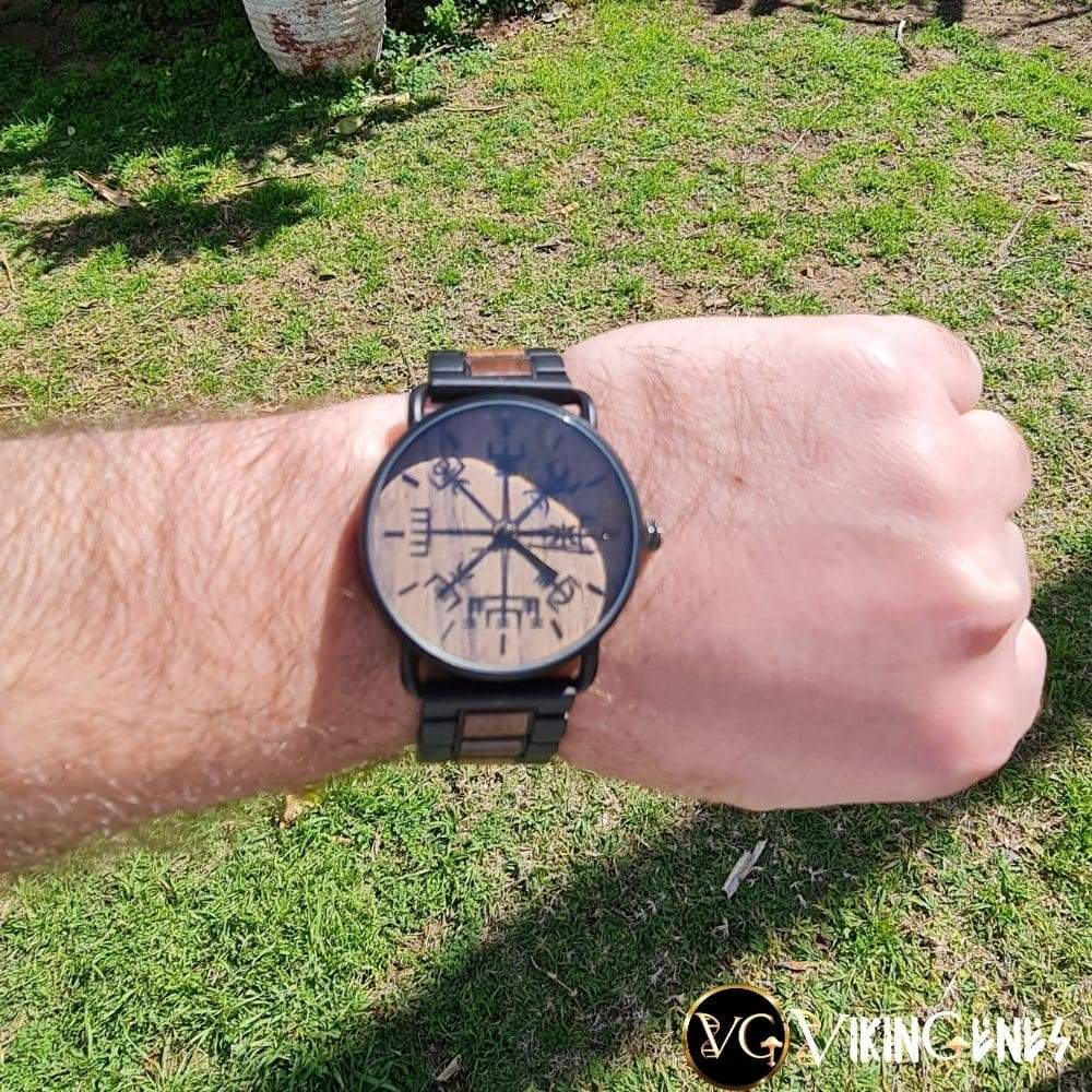 Viking Vegvisir Handmade Wooden Watch