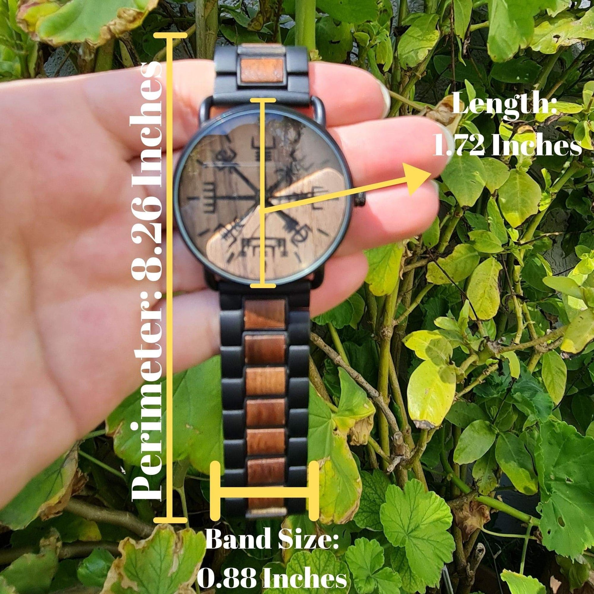 Viking Vegvisir Handmade Wooden Watch