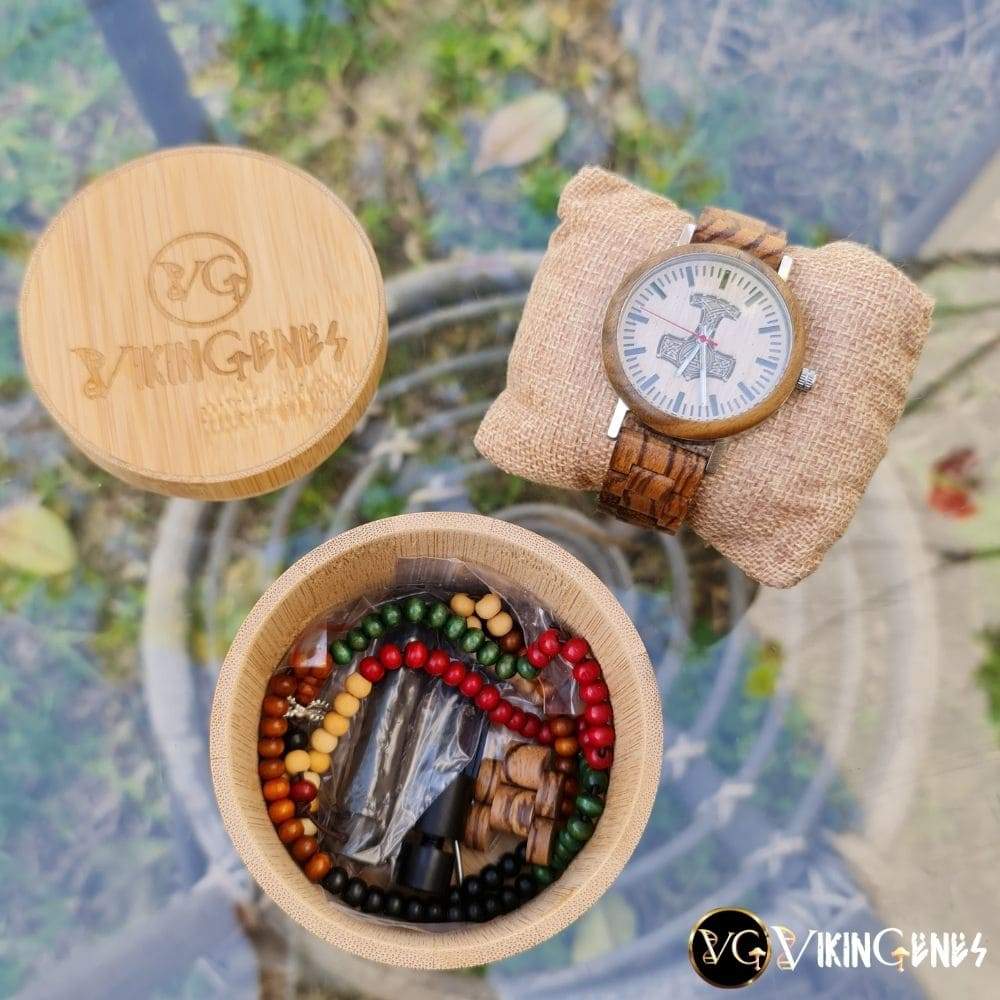 Thor's Hammer Mjölnir Handmade Wooden Watch