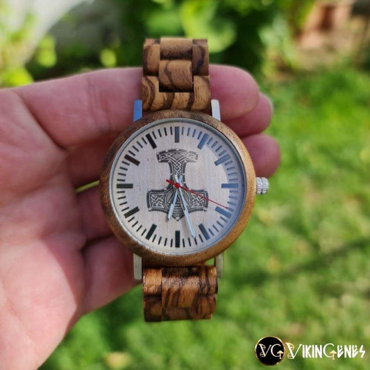 Thor's Hammer Mjölnir Handmade Wooden Watch