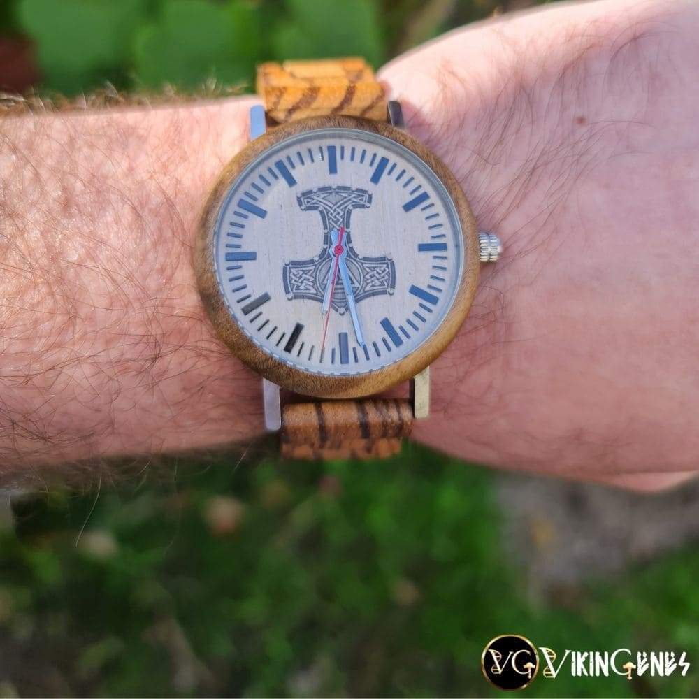 Thor's Hammer Mjölnir Handmade Wooden Watch