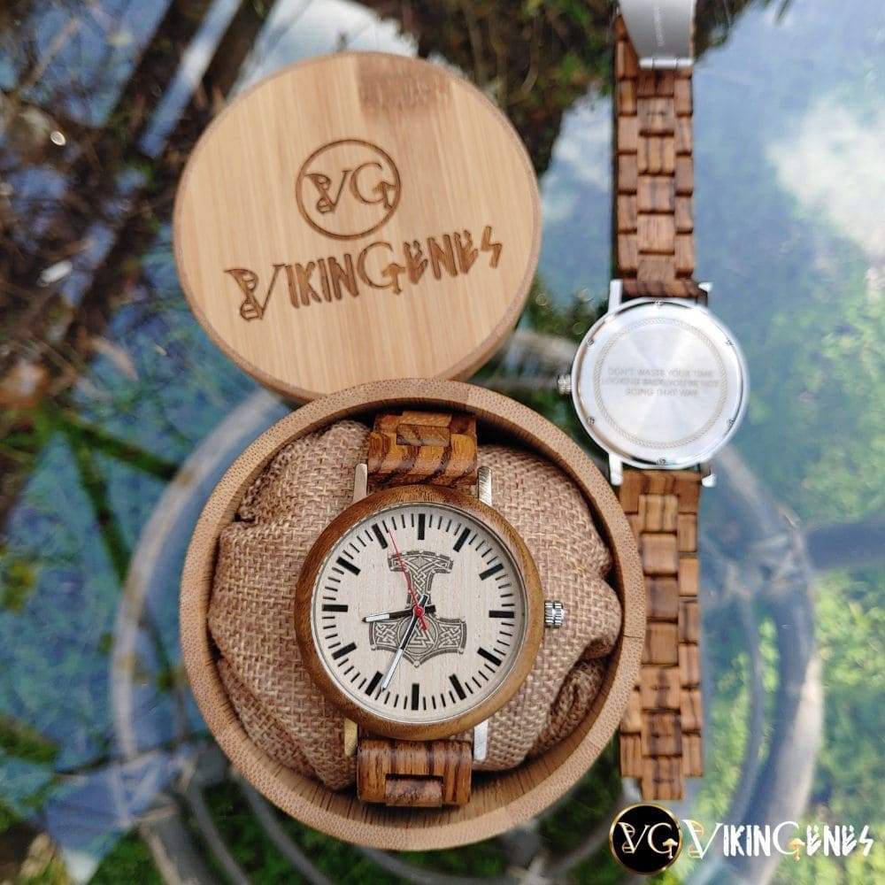 Thor's Hammer Mjölnir Handmade Wooden Watch