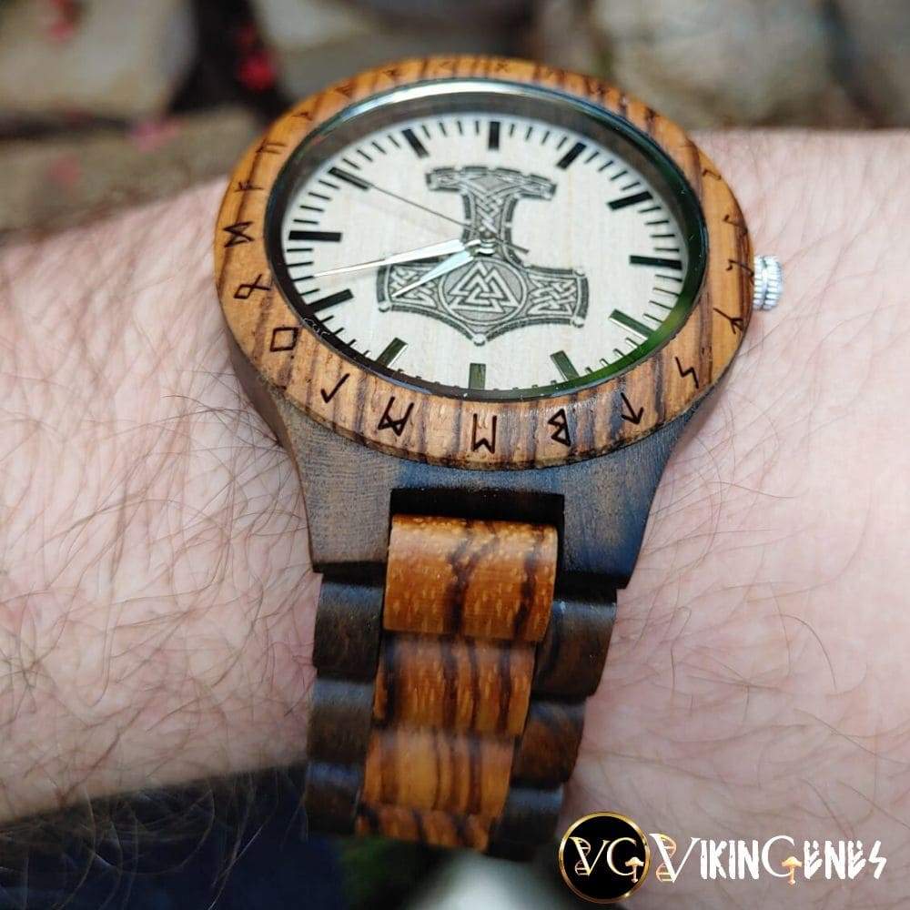 Thor's Hammer Mjölnir Handmade Wooden Watch