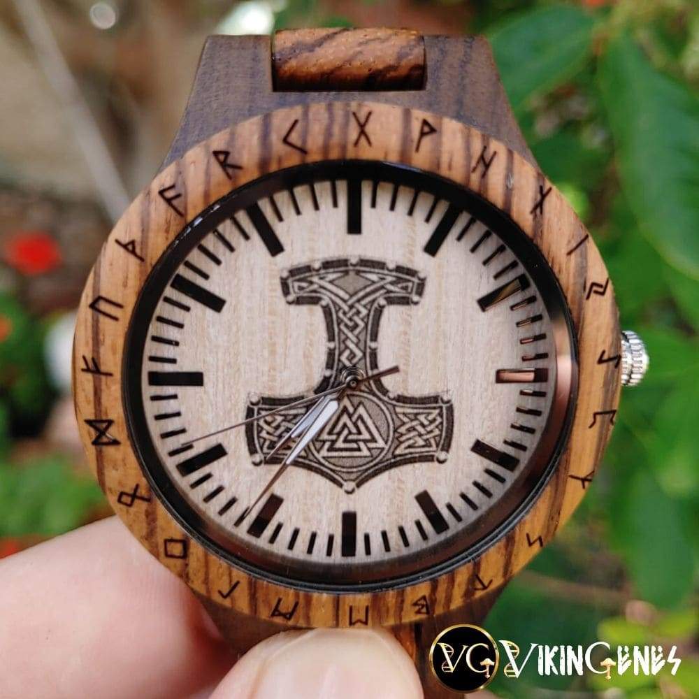 Thor's Hammer Mjölnir Handmade Wooden Watch