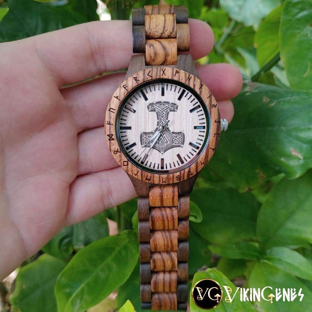 Thor's Hammer Mjölnir Handmade Wooden Watch