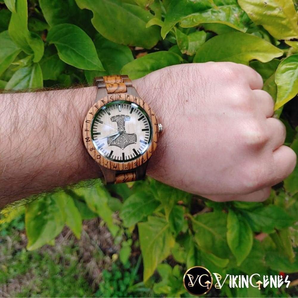 Thor's Hammer Mjölnir Handmade Wooden Watch