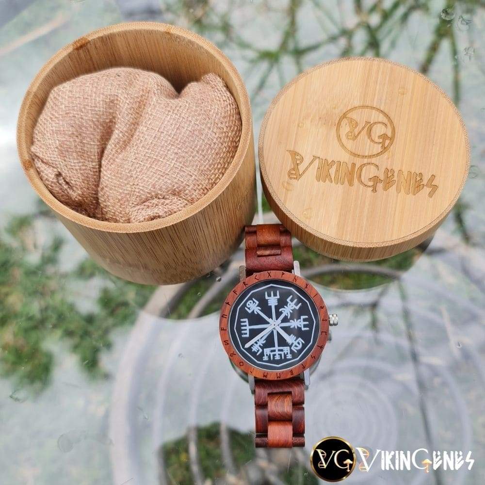 Vegvisir Handmade Engraved Wooden Watch