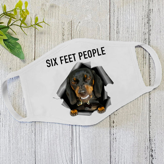 Six Feet People Dachshund Weiner Funny Face Mask DL