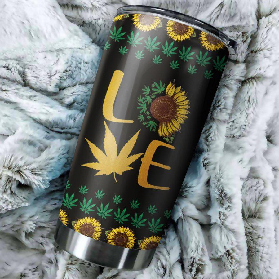 Sunflower and Pot Leaf Tumbler TA081916 - Amaze Style™-
