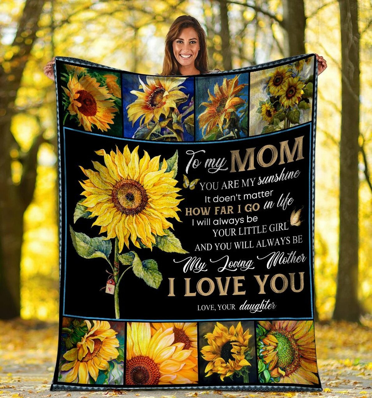 To My Mom Sunflower Blanket Gift For Mother  - Best Gift for Mother - Sherpa Blanket DL
