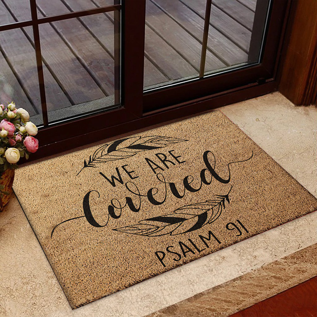 We are Covered Psalm 9 Religious Doormat  Welcome Mat, Best Gift For Home Decoration