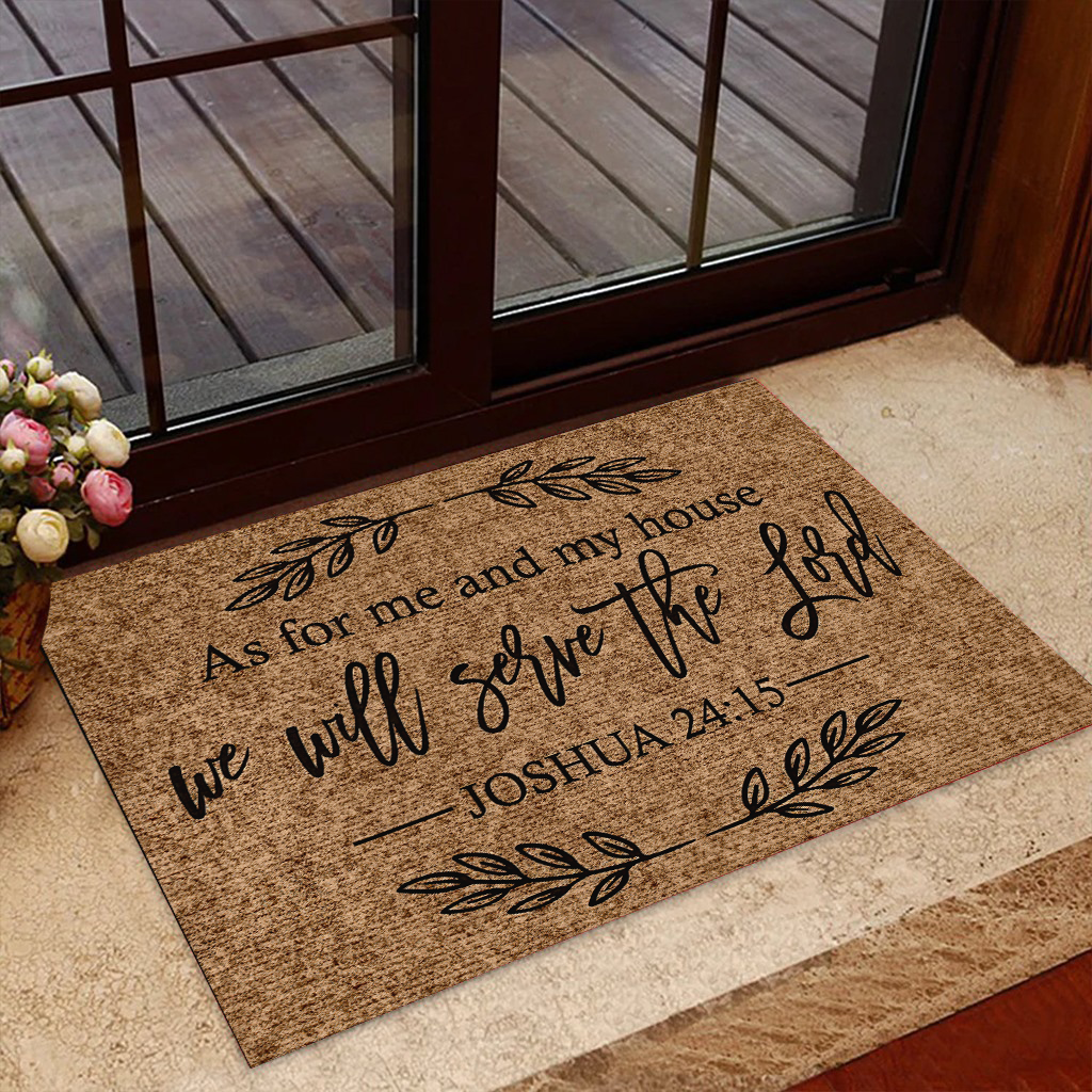 As for Me and My House We Will Serve The Lord Funny Floor Mat Door Mat, Best Gift For Home Decoration