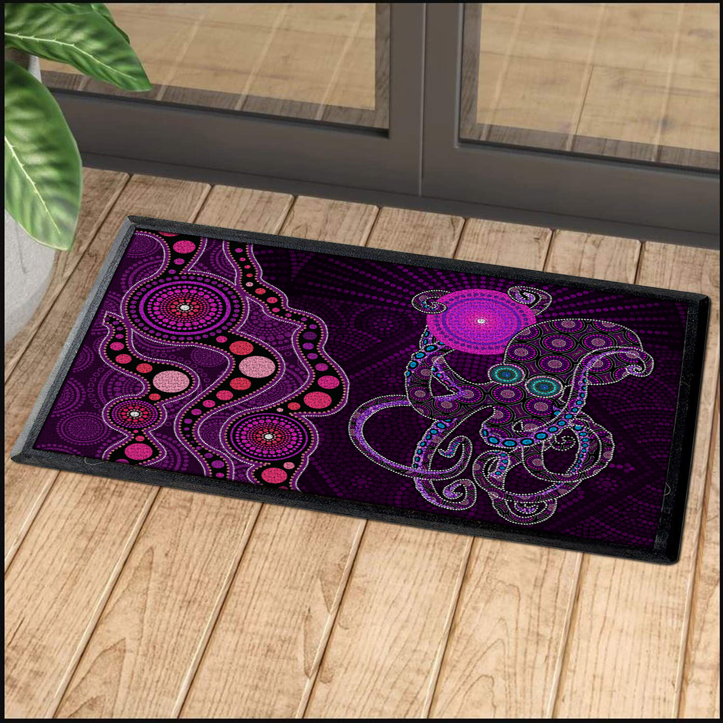 Aboriginal Decors Australian Gifts Purple Octopus Door Mat