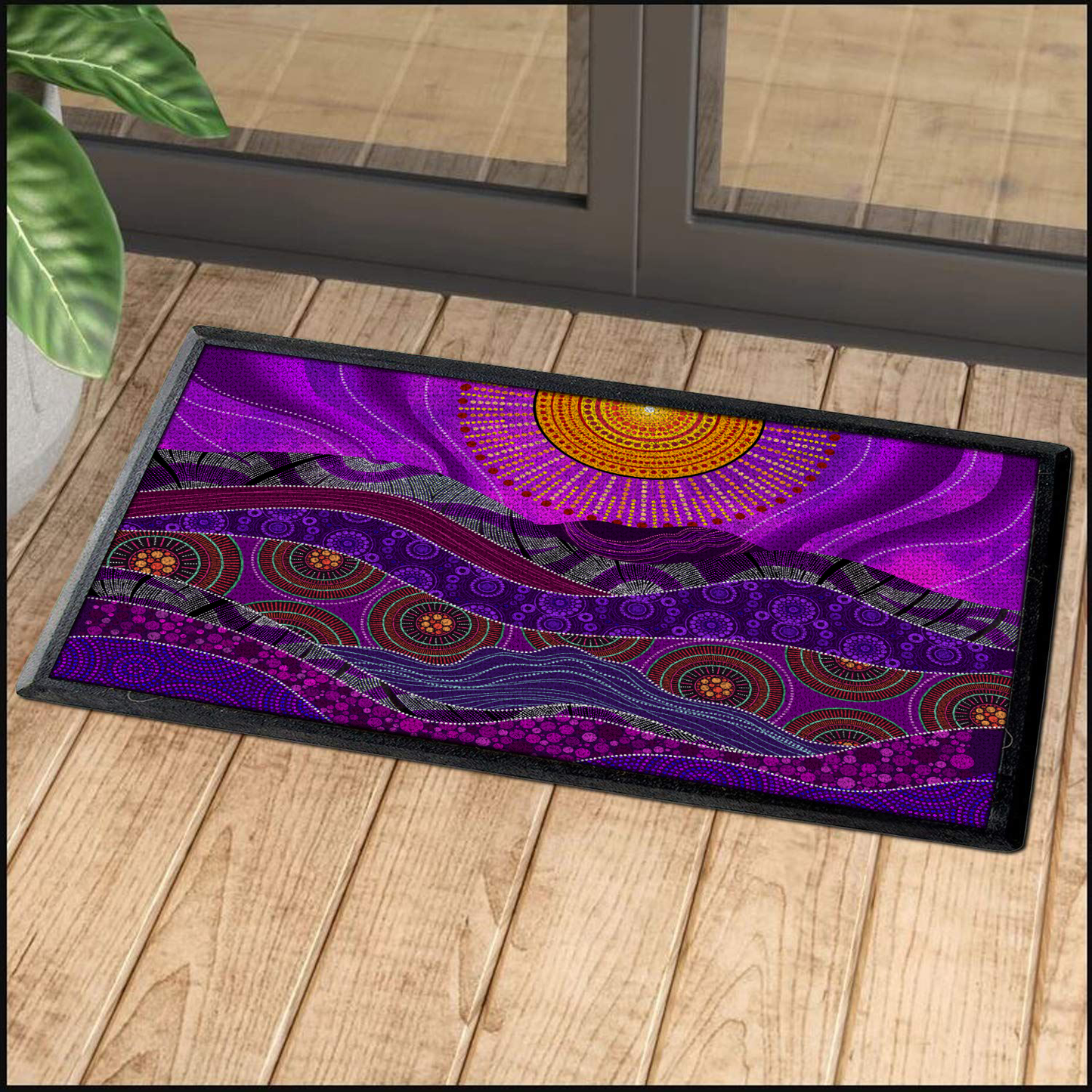 Aboriginal Decors Australian Gifts the purple sun Door Mat