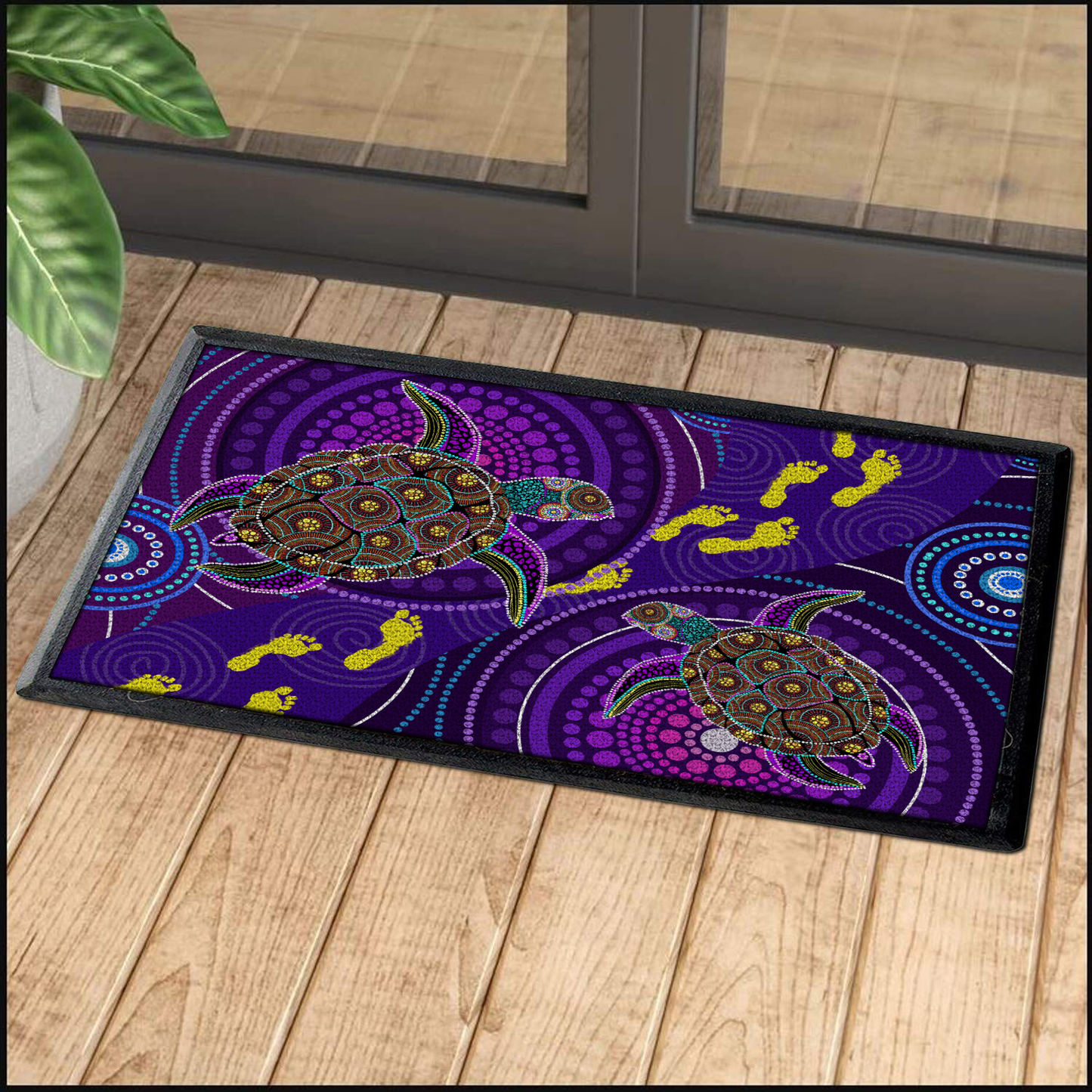 Aboriginal Decors Australian Gifts Purple Turtles Door Mat